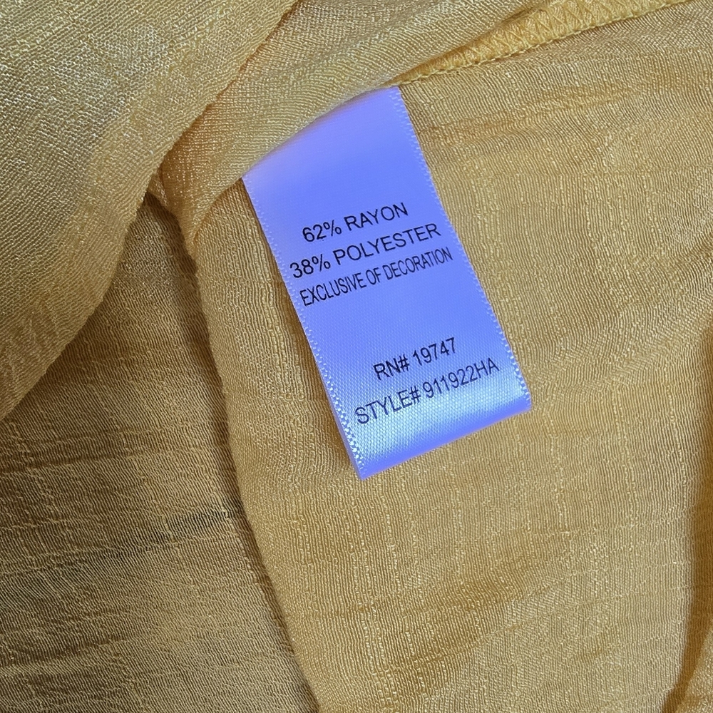 Yellow Lace-Trimmed Women's Top - Picture 7 of 7